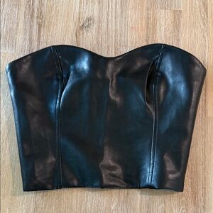 Aritzia Ten by Babaton Faux Leather Bustier Top